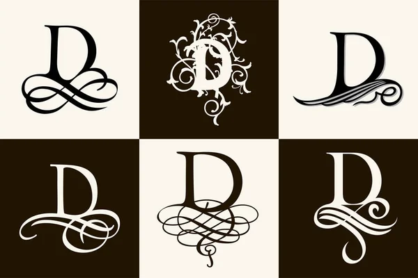 Винтажный Набор Буквы Монограмм Логотипов — стоковый вектор