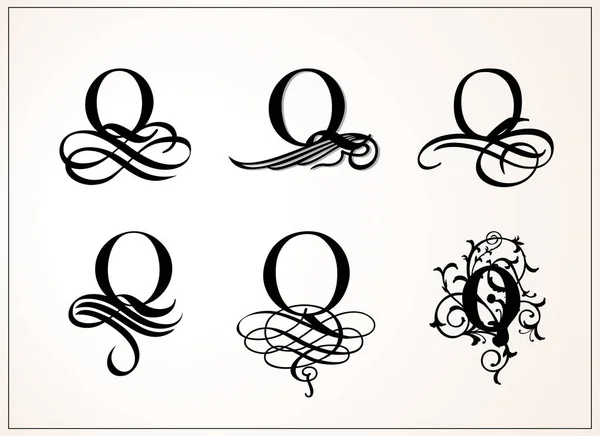 Ensemble Vintage Lettre Majuscule Pour Monogrammes Logos — Image vectorielle