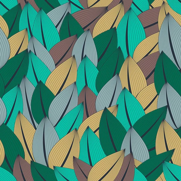 Beau motif sans couture à la mode de feuilles colorées abstraites dans une palette à la mode . — Image vectorielle