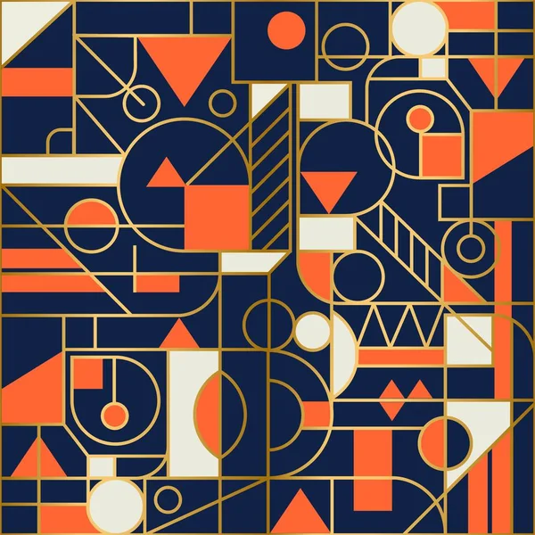 Retro geometrische abstract ontwerp naadloze achtergrond. Moderne patroon. — Stockvector