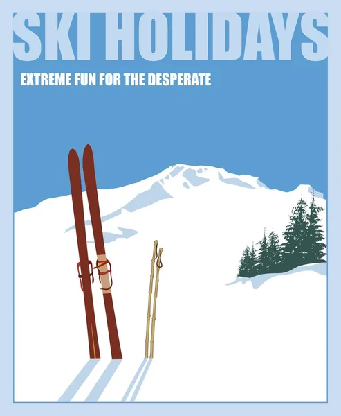 最低限の冬のポスター。空の風景、ベクトルイラスト. — ストックベクタ