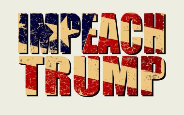 Suçlama pankartı. Usa grunge bayrağı tarafından şekillendirilmiş itham Trump 'ı. Siyasi süreci haberlerde, basında, bloglarda, sosyal ağlarda, bilgi alanlarında göstermek için
