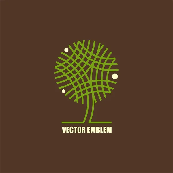 Diseño de emblema de logotipo de árbol abstracto vector lineal minimalista. Símbolo sólido premium de lujo universal . — Vector de stock