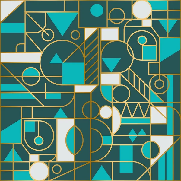 Geometrie minimalistisch artwork poster met eenvoudige vorm en figuur. Abstract vector patroon ontwerp in moderne stijl voor web banner, zakelijke presentatie, branding pakket, stof print, behang — Stockvector