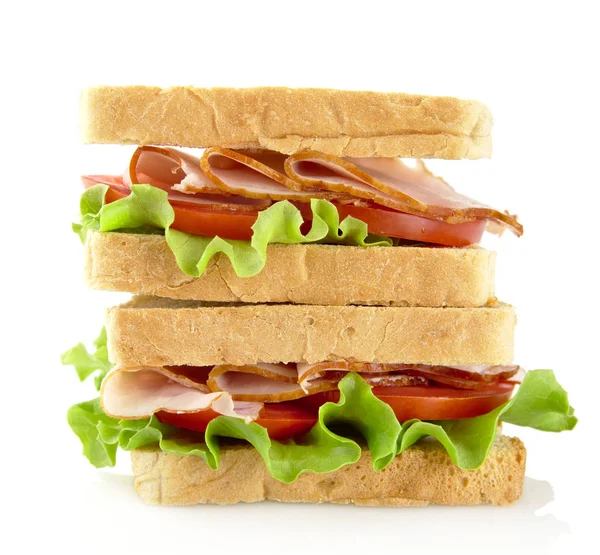 양상추, 토마토, 화이트 콜드 컷 샌드위치 — 스톡 사진