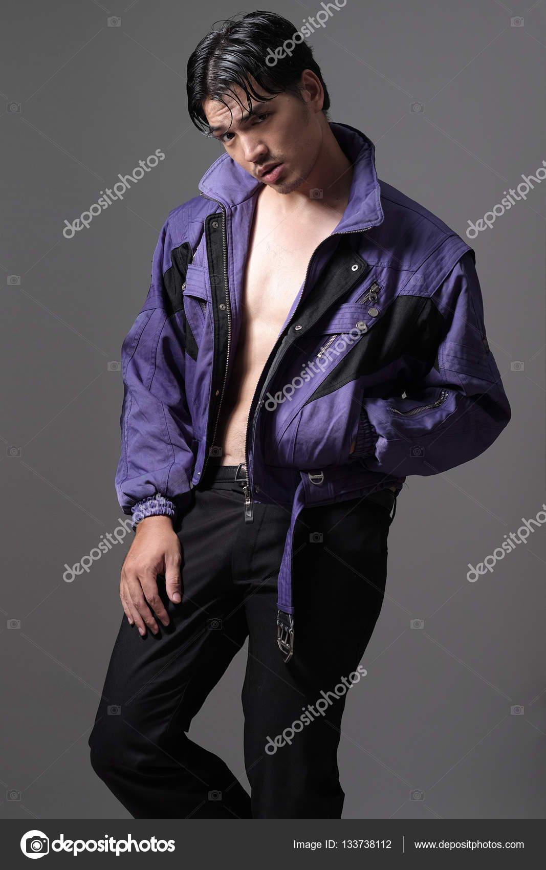 moda chaqueta asiático púrpura Hombre en y estilo A6IqxdEwd
