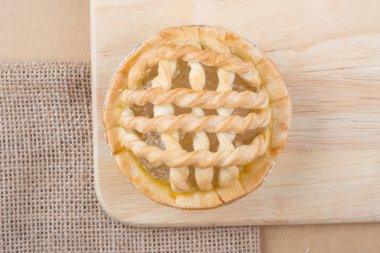 Şeker palm ahşap arka plan - somun turta yumuşak odak