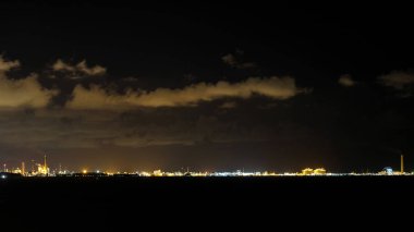Sanayi sitesi bölgesi Tayland gece çekimi