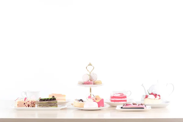 Beautiful Cake Dessert Wooden Table Pastel Color Soft Focus — Stock Photo, Image