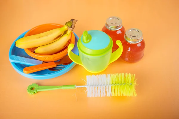 Comida para bebés. Jugos naturales —  Fotos de Stock