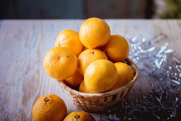 Tangerines Basket — Stock Photo, Image