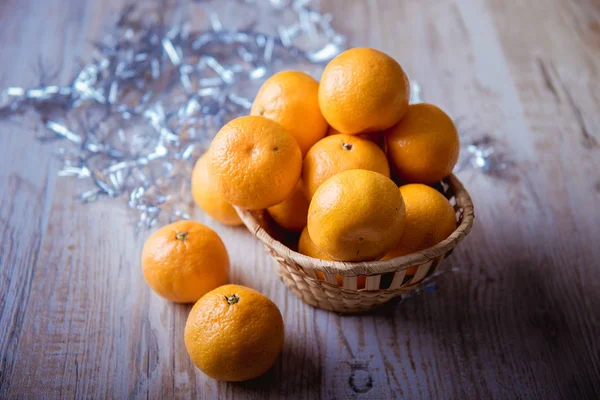 Tangerinas Cesto — Fotografia de Stock