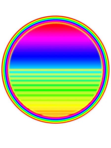 Regenboog Zon Groovy Grafisch — Stockvector