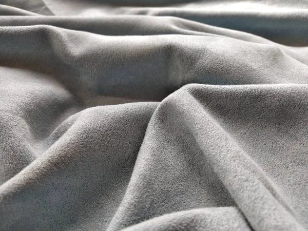 Stoff Durchsichtiger Vorhangstoff Schöne Graublaue Farbe Weicher Samt Mit Einem — Stockfoto