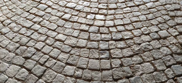 Starożytny Bruk Promenada Szarych Kamieni Kamienie Brukowe Placu Starego Miasta — Zdjęcie stockowe