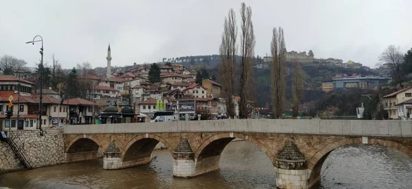 Sarajevo Bosnie Herzégovine Mars 2020 Pont Sheher Sur Rivière Milatsk — Photo