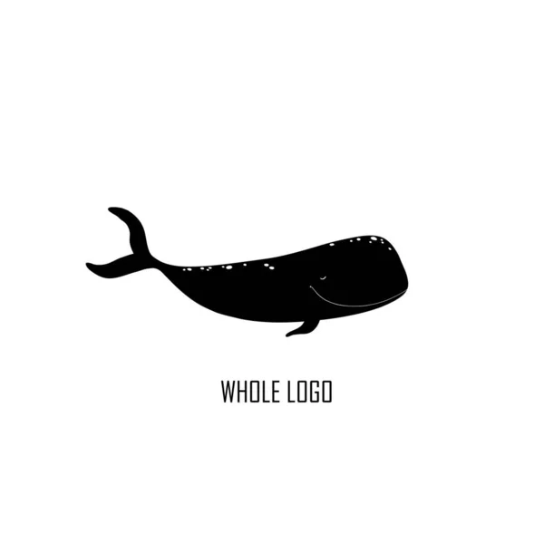 Logo whale icon. Vector isolated illustration of an ocean animal silhouette. A simple solution for graphic and web design — Stock Vector