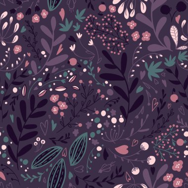 Çiçek arkaplanı, çiçekli desen, vektör illüstrasyonu