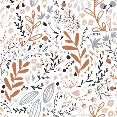 Çiçek arkaplanı, çiçekli desen, vektör illüstrasyonu