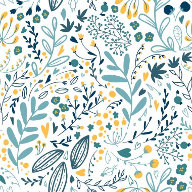 Çiçek arkaplanı, çiçekli desen, vektör illüstrasyonu