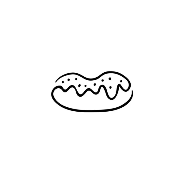 Donut Line Icon Flat Design Style — 스톡 벡터