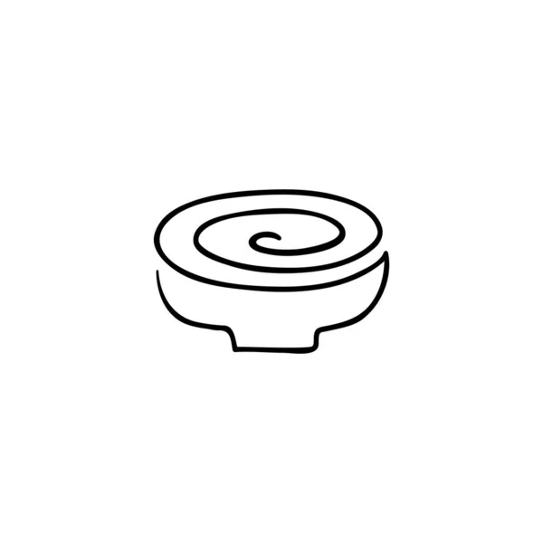 Вершковий Суп Чорний Логотип Один Рядок Мальована Рука Векторна Ілюстрація — стоковий вектор