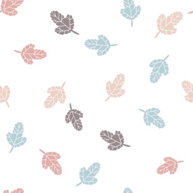Çiçek yapraklı, dikişsiz desen. Basit İskandinav tarzında elle çizilmiş bir resim. Sınırlı pastel renkte minimalizm. Kumaş, tekstil, ambalaj, duvar kağıdı vs. üzerine baskı yapmak için ideal