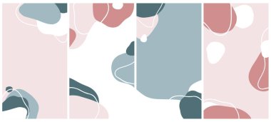 Template for social network stories. Trendy editable vector illustration in pastel colors. Minimalistic background design for business accounts