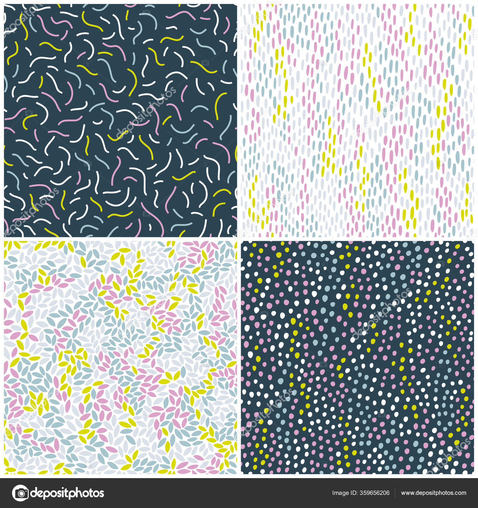 Коллекция Мемфиса Безупречна. Полосы Гибкие Ленты, Полосы, Горошек.