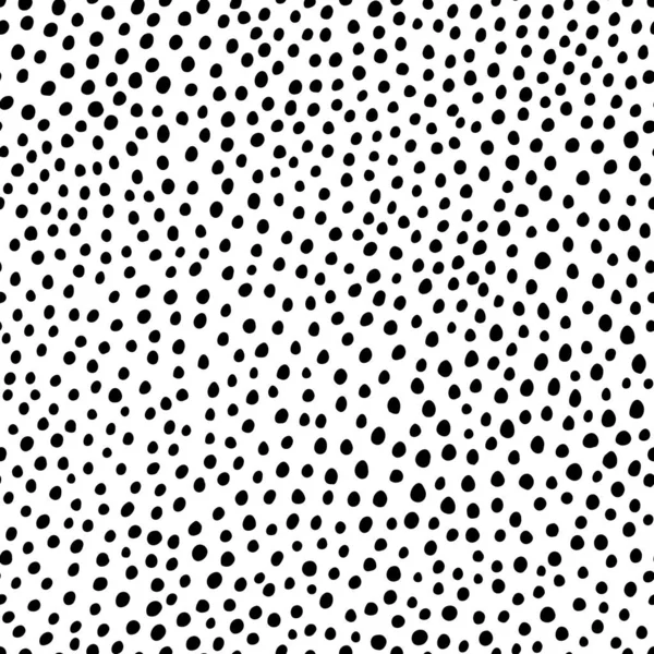 Memphis Polka Dot Nahtloses Muster Vektor Handgezeichneter Abstrakter Schwarzweißer Hintergrund — Stockvektor