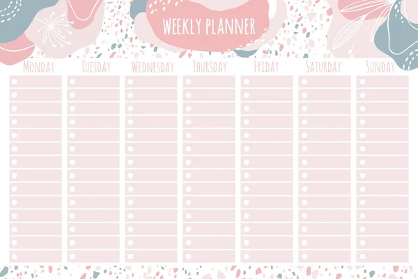 Weekly Planner Templates Notes Buy Lists Organizer Planner Schedule Your — Stock Vector