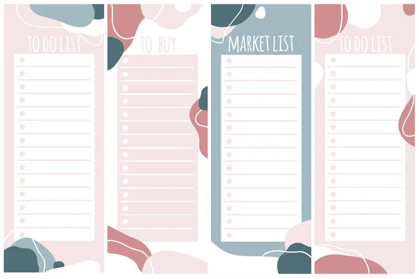 Templates Notes Buy Lists Organizer Planner Schedule Your Design Abstract — Stock Vector