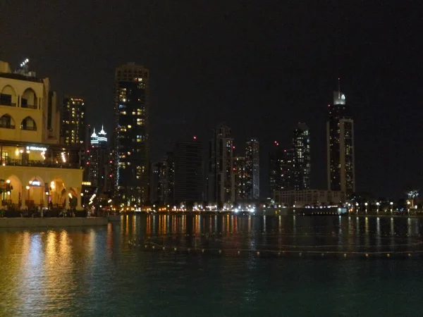 Dubai Waterfront Night — Stock Photo, Image