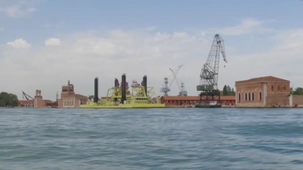 Mose System Italien Hochwasserschutzbarriere Venedig — Stockvideo