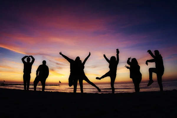 Rester Avec Des Amis Plage — Photo