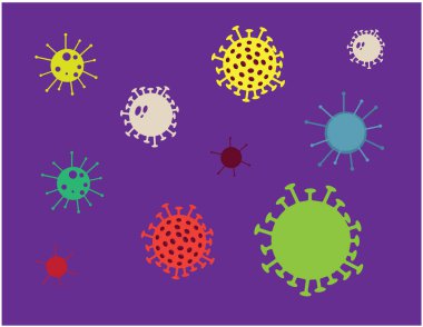 Corona virüs pankartı. bakteri arka planı. Covid 19