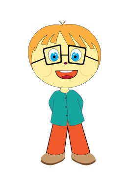 Beyaz arka planda mutlu bir çocuk