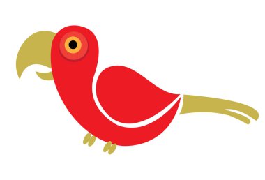 Beyaz arka planda papağan