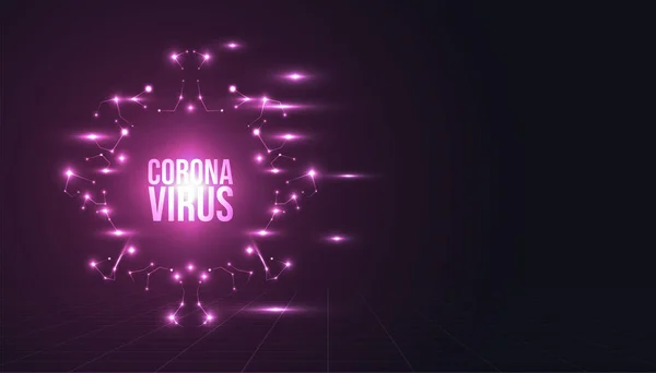 Coronavirus Bakgrund Med Glödande Design — Stock vektor