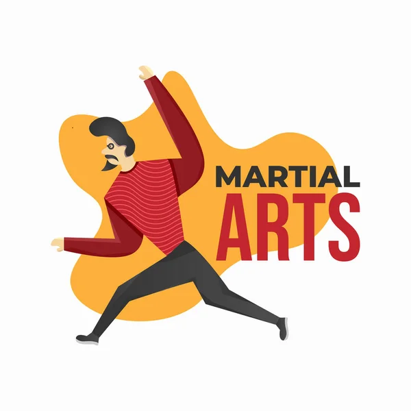 Ilustración Vectorial Hombre Haciendo Artes Marciales — Archivo Imágenes Vectoriales