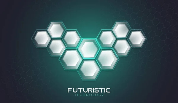 Fond Technologique Futuriste Avec Des Modèles Hexagonaux Conception Sécurité Tech — Image vectorielle