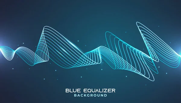 Sfondo Onda Blu Progettazione Ondulata Dell Equalizzatore Industria Musicale Scienza — Vettoriale Stock