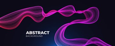 Dynamic Linear Waves ve Shining Light ile Soyut Arkaplan. Fen ve Teknoloji Arkaplanı Afişler, Afişler, Kapaklar, Düzen, Web, Sayfalar veya Duvar Kağıdı İçin Uygun
