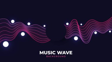 Dalgalı Çizgiler ve Parlak Baloncuklar ile Soyut Arkaplan. Fütürist Bilim ve Teknoloji Arkaplanı, Afişler, Posterler, Düzen, Duvar Kağıdı, Sayfalar veya Kapaklar İçin Uygun