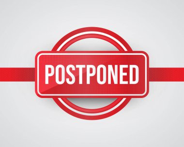 Postponed Sign Illustration with Realistic Style clipart