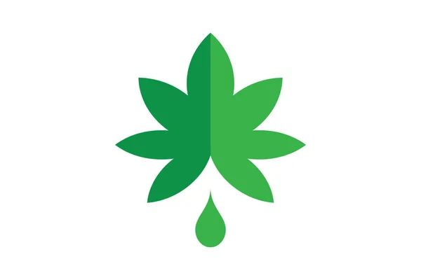 Daun Ganja Cannabis Medis Minyak Rami Cannabis Atau Logo Daun - Stok Vektor
