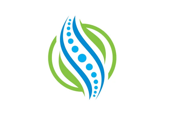 Yaratıcı Tıbbi Kayropraktik Konsept Logo Şablonu Kiropraktik Logo Omurga Bakımı — Stok Vektör