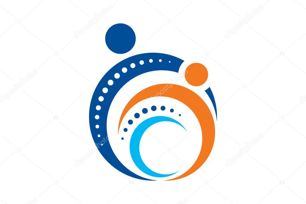 Creative Medical Chiropractic Concept Logo Design Template, chiropractic logo spine spinal care, Chiropractic, massage, back pain and osteopathy icon,