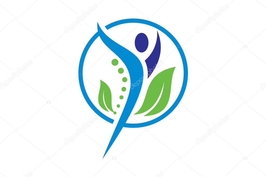 Creative Medical Chiropractic Concept Logo Design Template, chiropractic logo spine spinal care, Chiropractic, massage, back pain and osteopathy icon,
