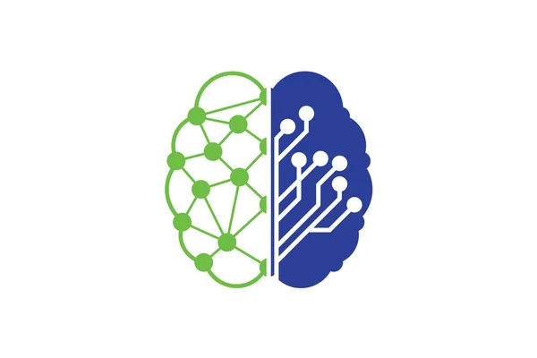 Het Logo Van Hersenverbinding Digitaal Hersenlogo Template Brain Logo Hersenicoon — Stockvector